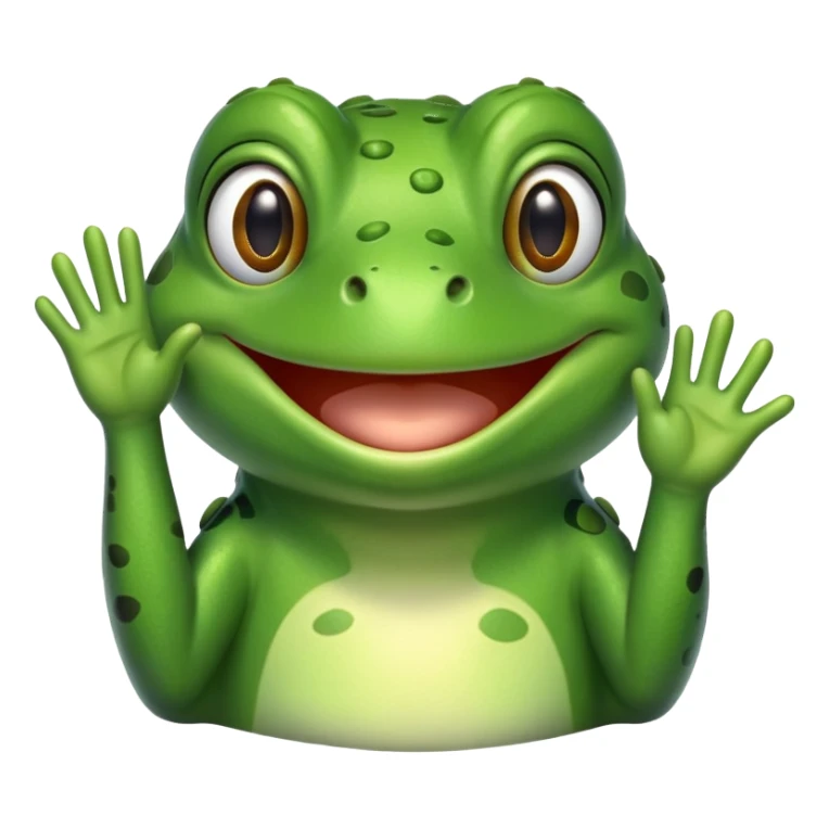 smiling frog waving sticker