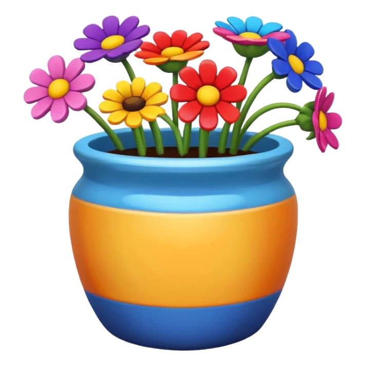 flowers in a pot sticker