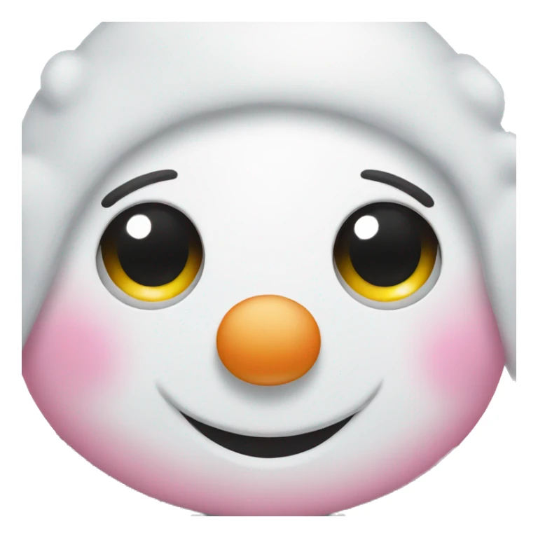 Cute white and pink snowman sticker