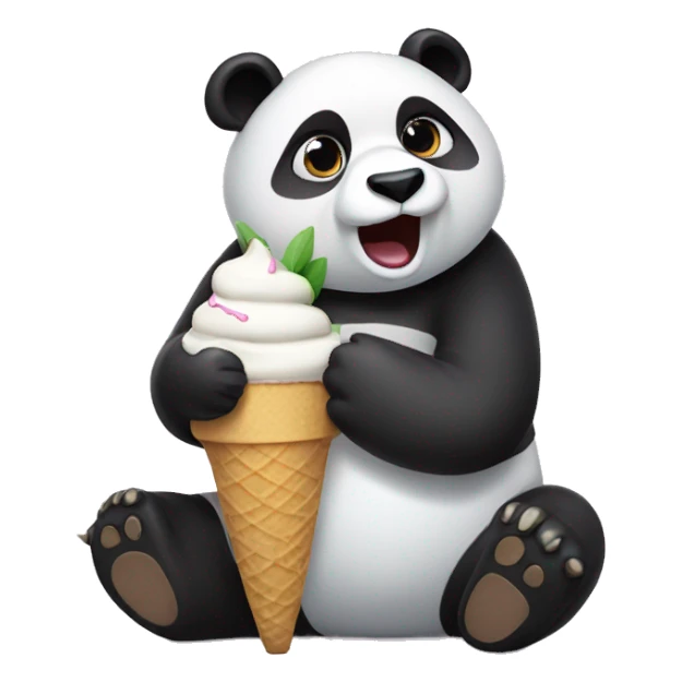 Panda eating ice cream sticker