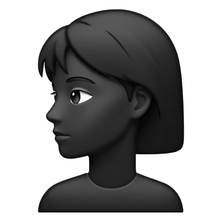 Minimalistic flat vector icon, iOS style, thin black outline on white background. Person silhouette. Black, completely monochrome, matte.  sticker