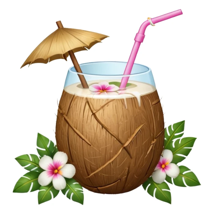 conut drink with flowers sticker