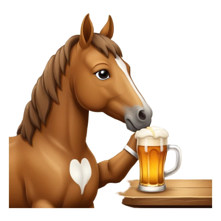 A horse drinking a beer sticker