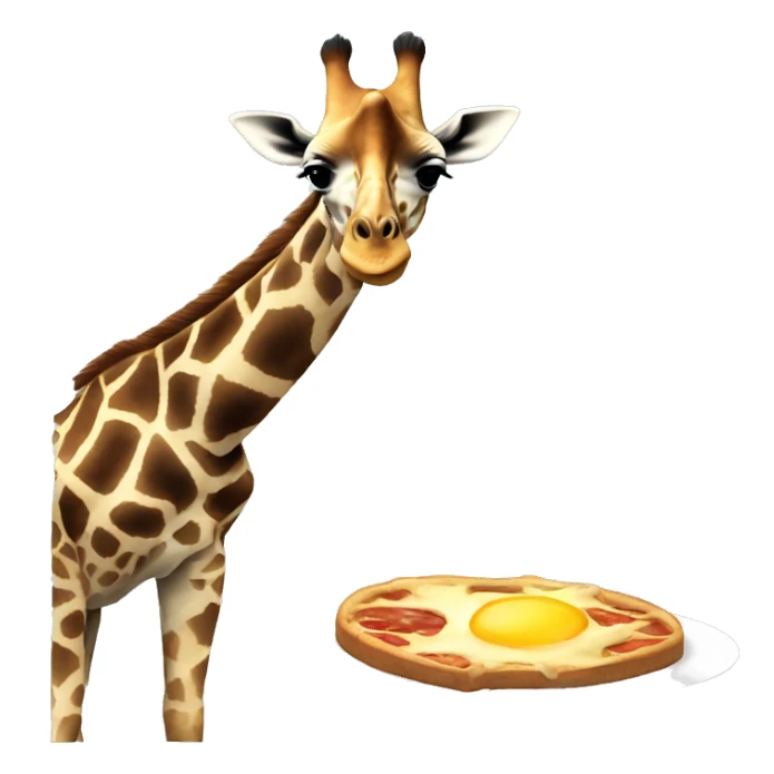 A giraffe eating breakfast ￼ sticker