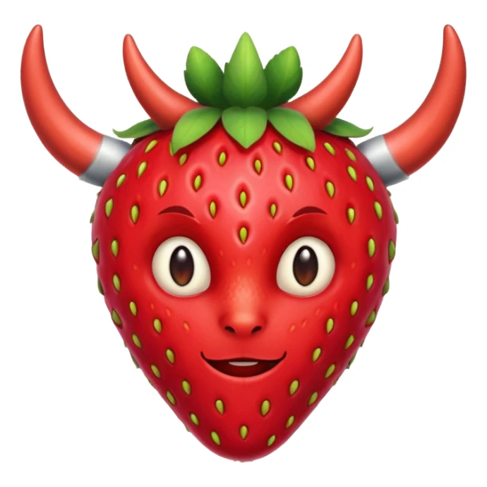  a strawberry with horns  sticker