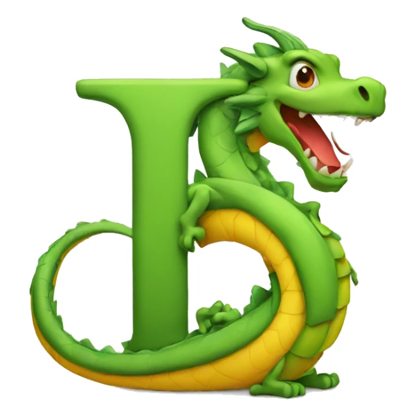 letter H with dragon sticker