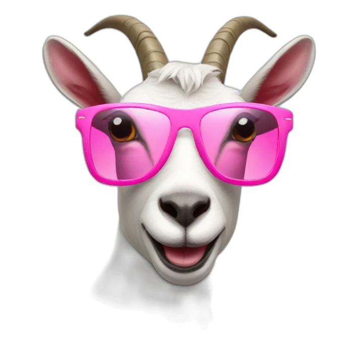 goat with pink sunglasses sticker