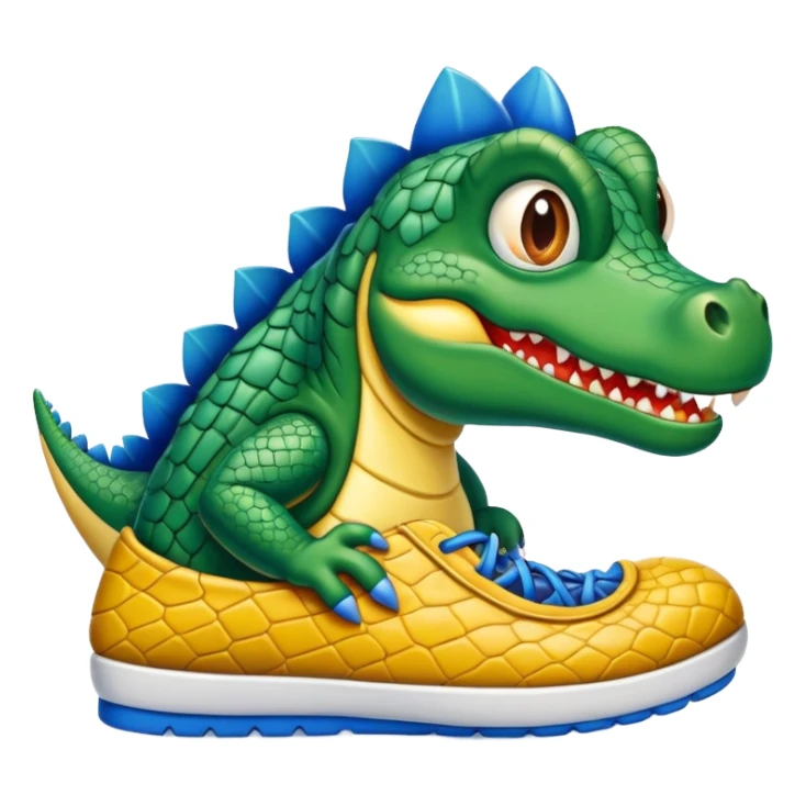 Cocodrilo con zapatillas azules sticker