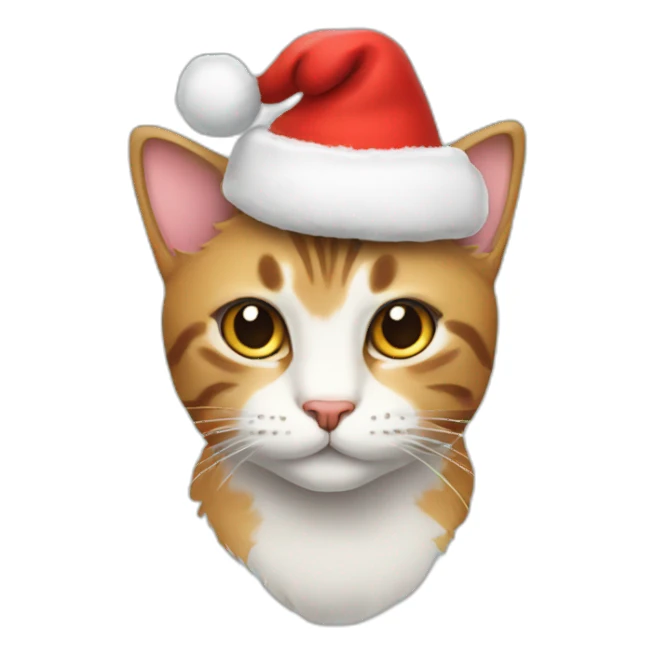 cat with christmas hat sticker