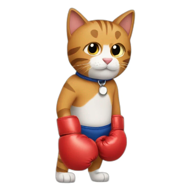 a cat in boxing gloves sticker