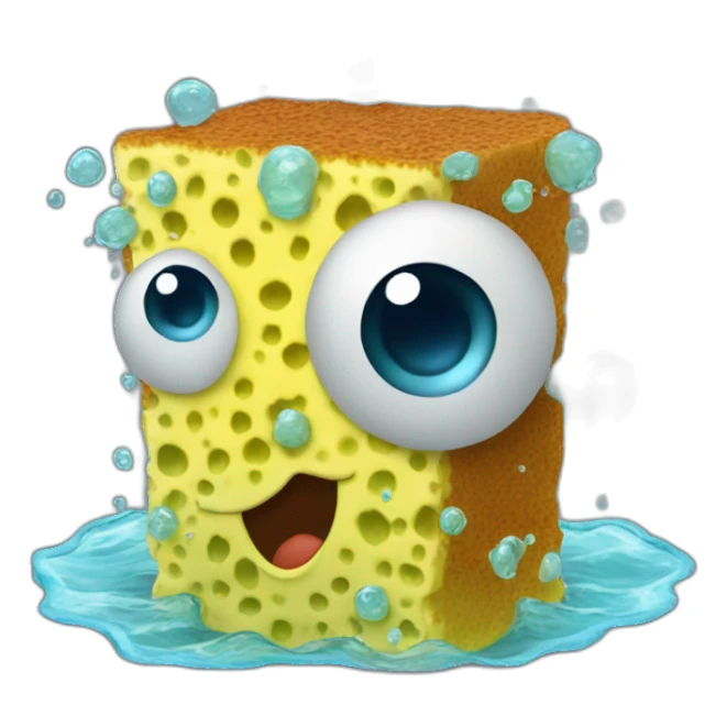 sponge soaking up water sticker