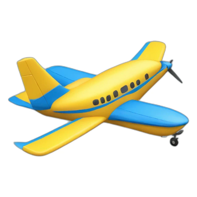 Yellow and blue plane sticker