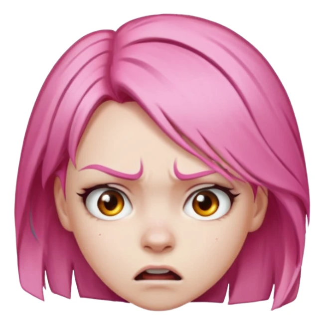 ragazza capelli rosa arrabbiata sticker