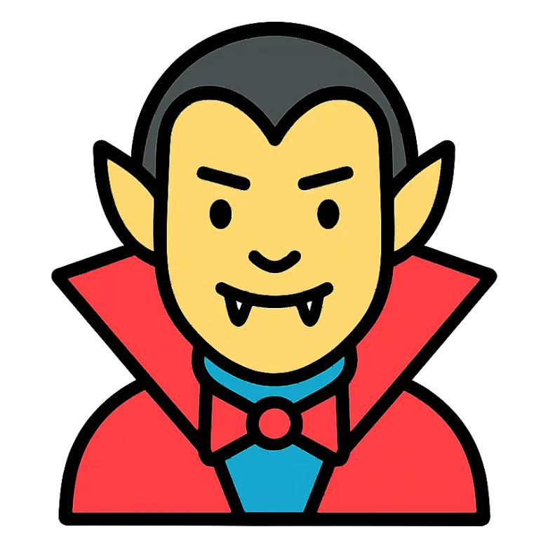 vampire, color outline icon style sticker