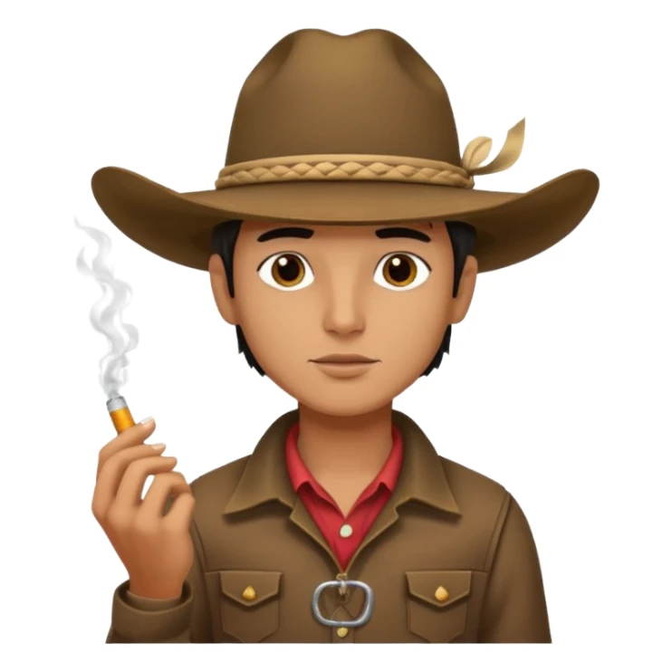 Vaquero joven fumando  sticker