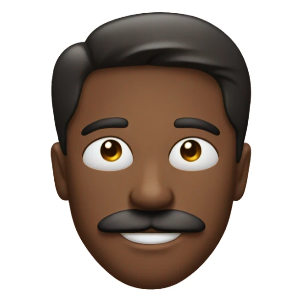 man with mustache side eye and a rose between his teeth sticker