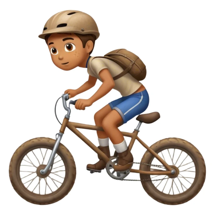 Boy riding a dirty bike sticker