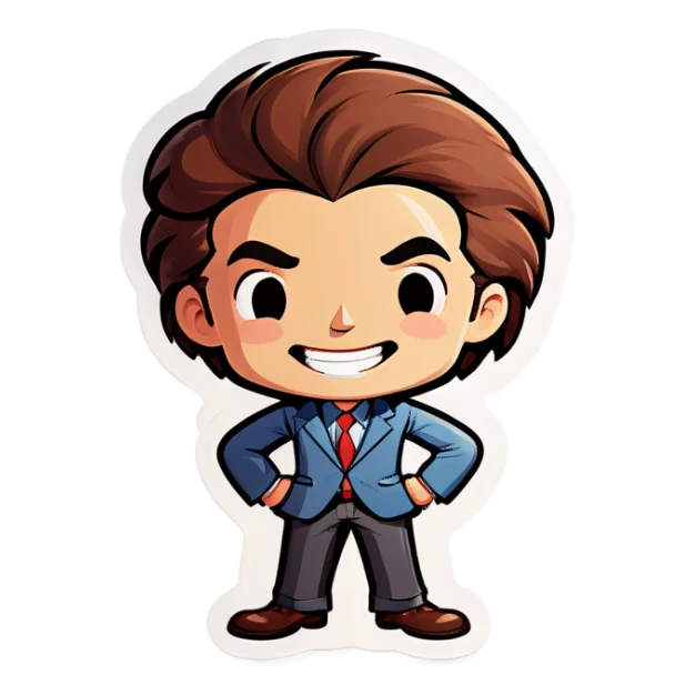 Casual smiling boss sticker