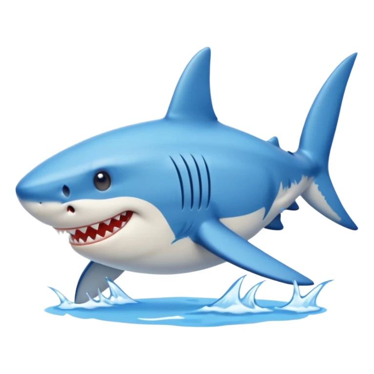 A shark with blue shoes sticker