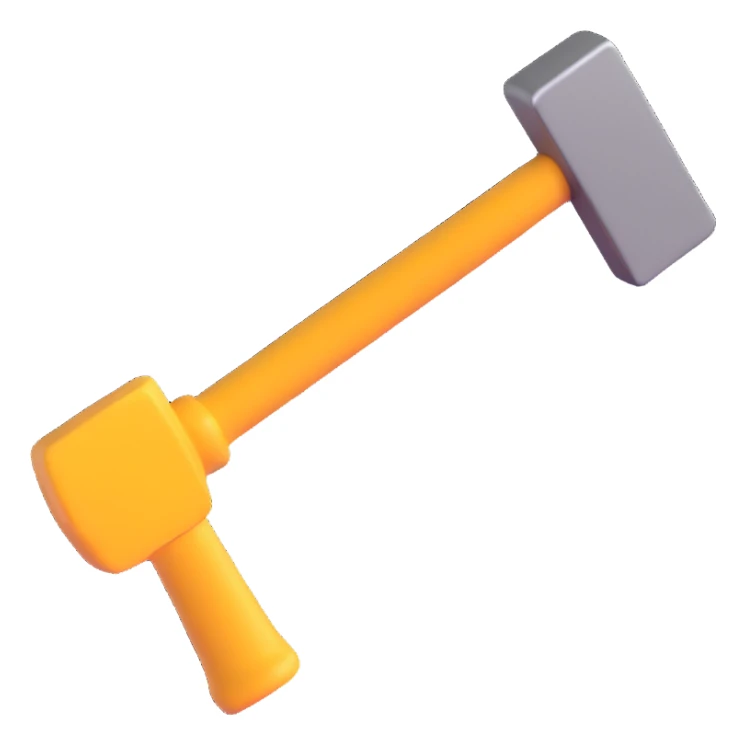 hammer, 3D style, modern feel sticker