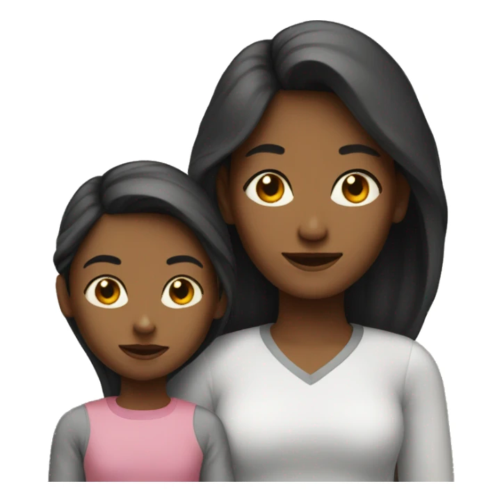 girl and mom sticker