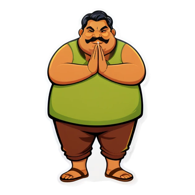 fat obese indian sticker