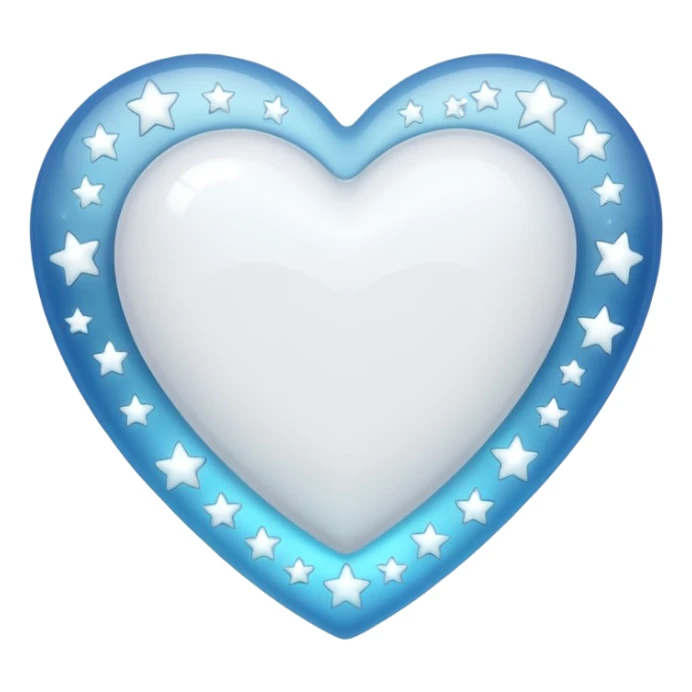 White heart with stars sticker