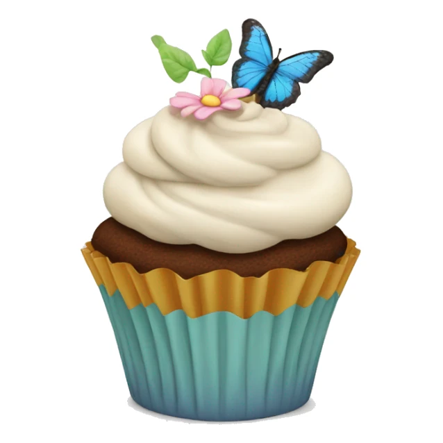 Cupcake with butterfly on top sticker
