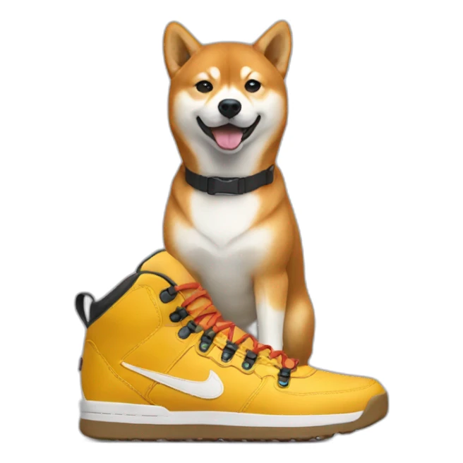 Shiba inu wearing nike boots sticker
