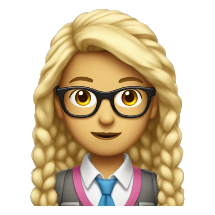 turn the nerd boy with glasses into a girl version sticker