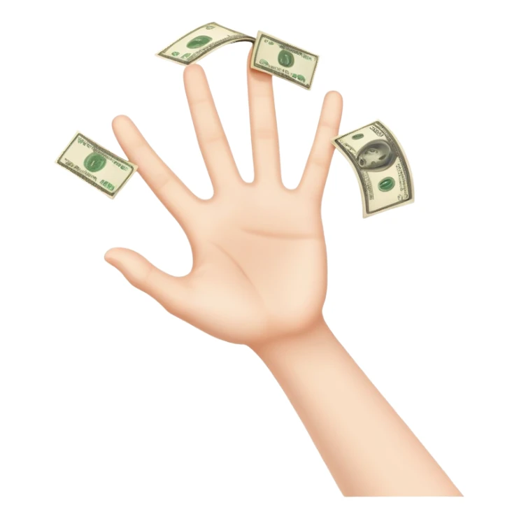 hand borrow money sticker