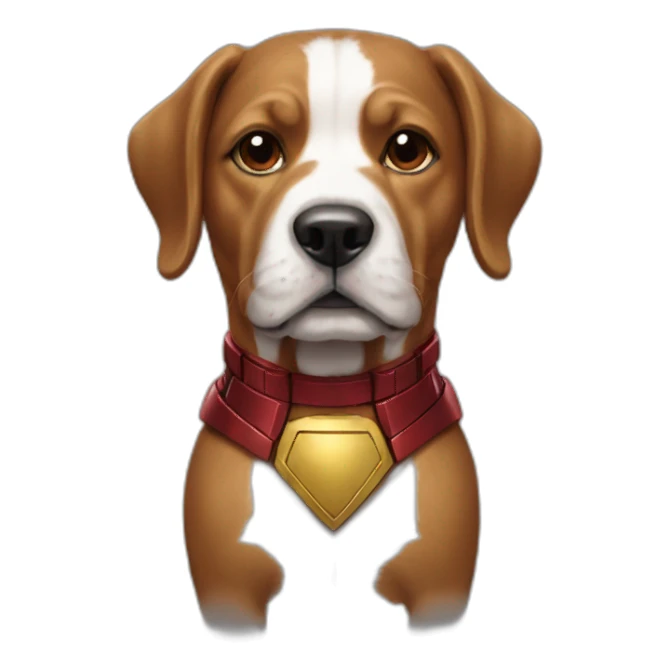 ironman with a dog's head sticker