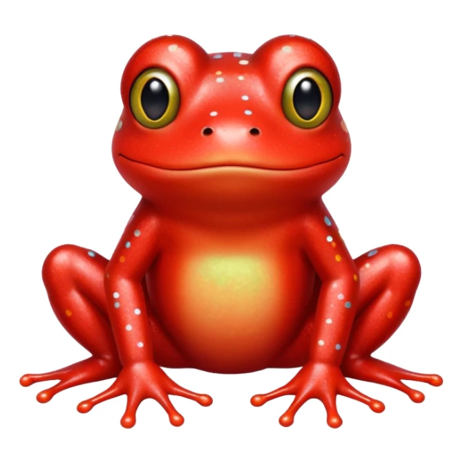 Frog Cute Red Glitter transversal sticker