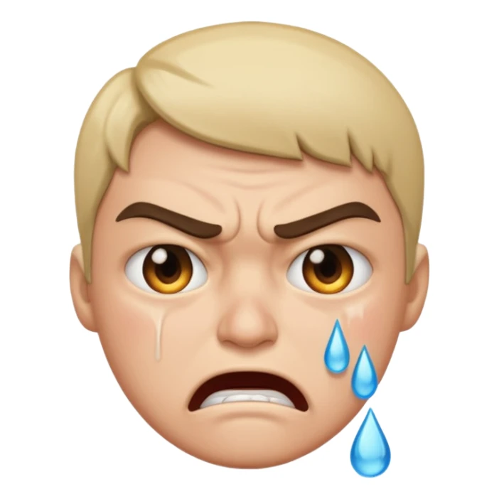 Angry and crying  sticker