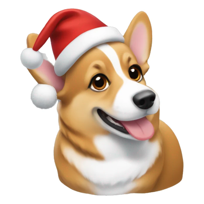 Corgi with Christmas hat sticker