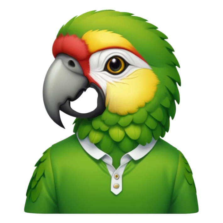 green parrot with shirt sticker