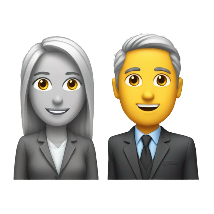 one to one corporate two people sticker