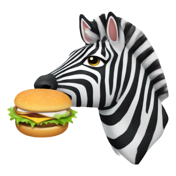 Zebra eating burger  sticker