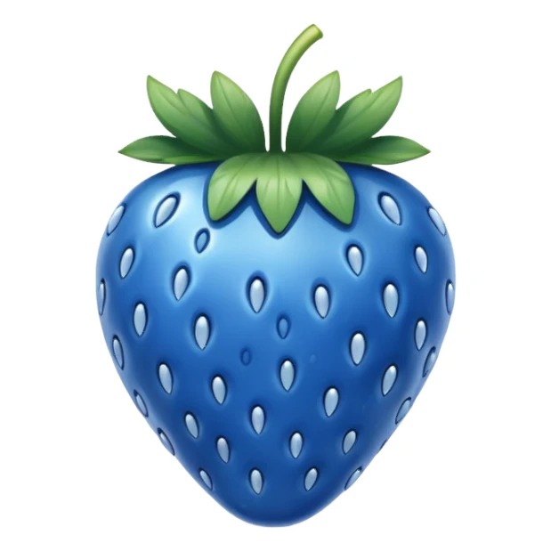 A blue strawberry sticker