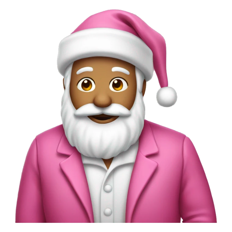santa wearing pink suit sticker