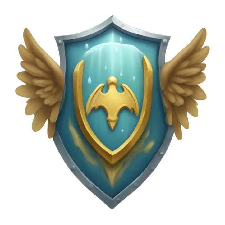 winged shield of water sticker