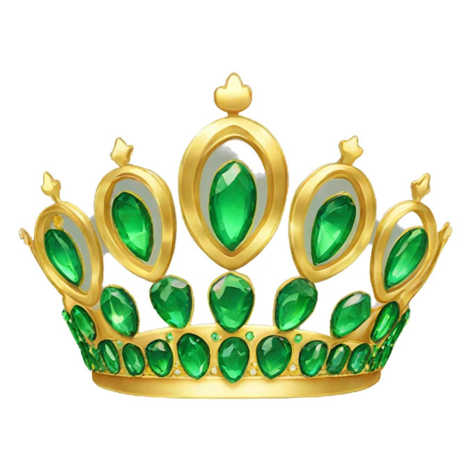 gold tiara with green jewels sticker