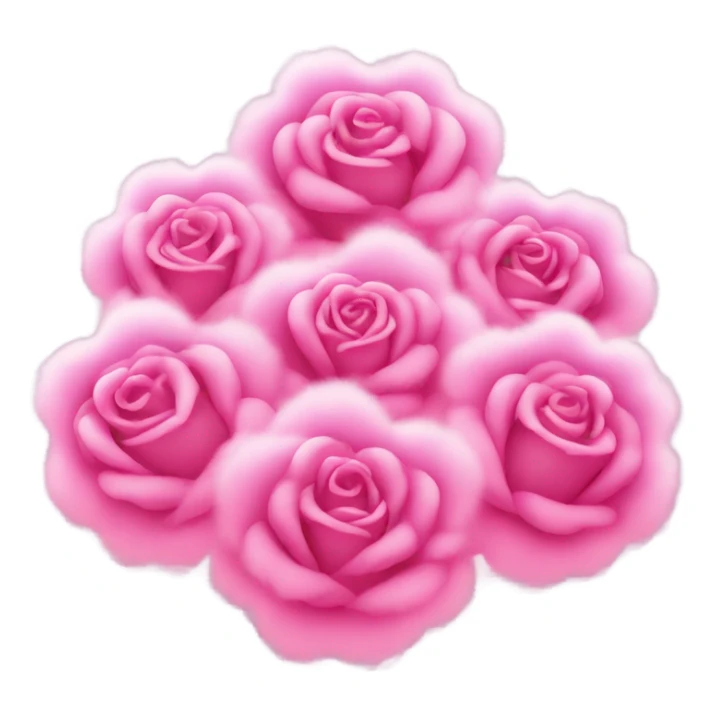 Hot pink roses made into a cloud with lights  sticker