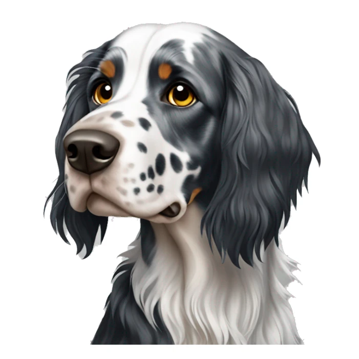 Black English setter sticker