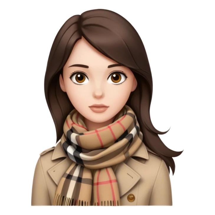 Burberry scarf on brunette  sticker