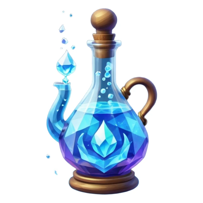 Blue Magic Fantasy Potion, Glass Low Poly sticker