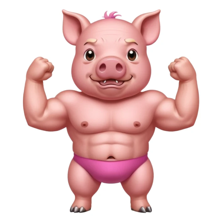 muscular pig sticker