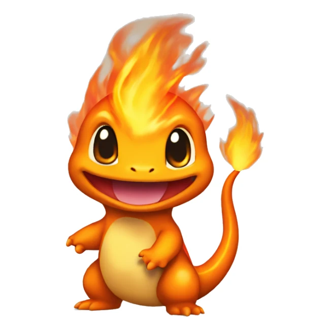 Charmander with a flame on its tail-tip sticker
