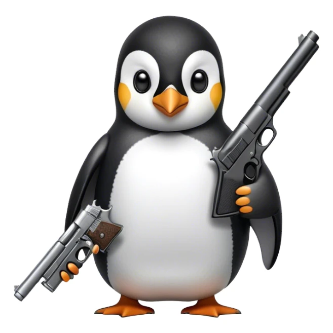 Pinguin mit pistole sticker