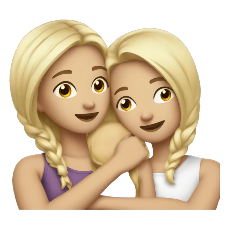 4 blonde girls hug sticker